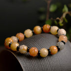 Fortune Jewel Golden Silk Jade Lotus Wealth Luck Bracelet