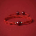 Fortune Jewel Lucky Cinnabar Bead Blessing Red String Bracelet