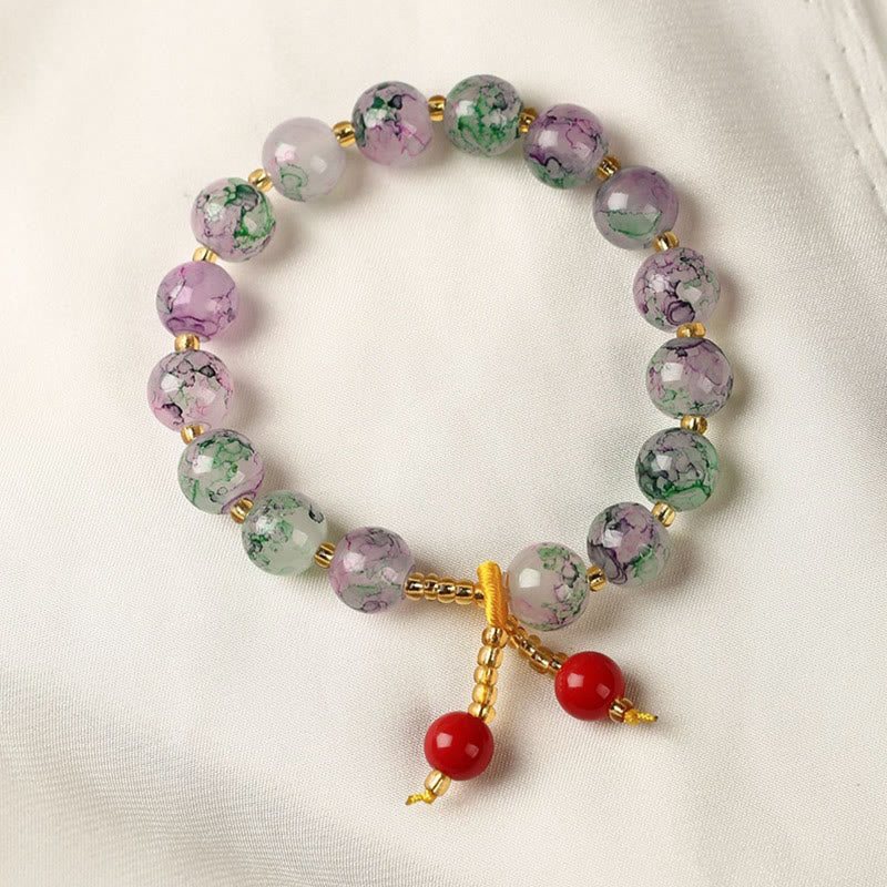 Fortune Jewel Liuli Glass Bead Blessing Harmony Bracelet