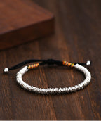 Buddha3bodhi Silver Nugget Braided 925 Silver Bracelet