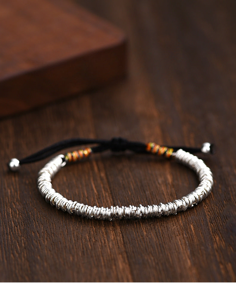 Buddha3bodhi Silver Nugget Braided 925 Silver Bracelet
