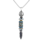 Fortune Jewel Tibetan Om Mani Padme Hum Protection Wealth Rotatable Necklace Pendant