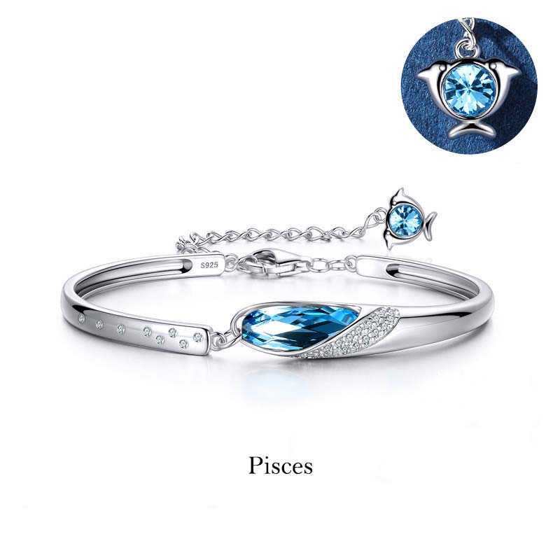 Fortune Jewel 925 Silver Plated Copper 12 Constellations of the Zodiac Charm Bracelet