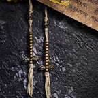 Fortune Jewel 108 Mala Beads Natural Tiger Eye Copper Dorje Protection Tassel Bracelet