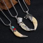 Fortune Jewel Imitation Wolf Tooth Titanium Steel Balance Necklace Pendant