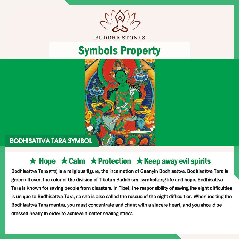 Fortune Jewel 108 Mala Beads Natural Green Agate Bodhisattva Green Tara Manifestation Charm Bracelet
