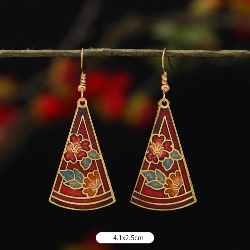 Fortune Jewel Lotus Butterfly Flower Alloy Copper Enlightenment Drop Earrings