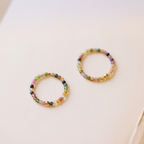 Buddha3bodhi Ultra-fine 2mm Raw Stone Rainbow Tourmaline Ring