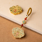 Fortune Jewel Lock of Good Wishes Fu Character Luck Blessing Key Chain