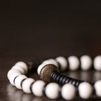 Fortune Jewel Bone Beads Ebony Wood Copper Strength Couple Bracelet