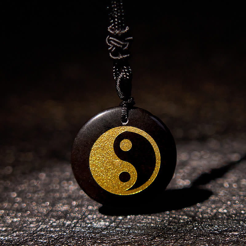 Fortune Jewel Various Crystal Amethyst Tiger Eye Green Aventurine Yin Yang Spiritual Necklace Pendant