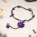 Fortune Jewel Amethyst Pink Crystal Green Aventurine Rose Inner Peace Healing Anklet