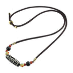 Fortune Jewel Tibetan Nine-Eye Dzi Bead Protection Blessings String Necklace Pendant