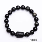 Fortune Jewel Soul Cleansing Black Obsidian Phoenix Dragon Bracelet