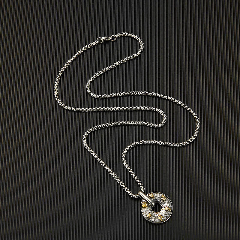 Fortune Jewel Tibetan Om Mani Padme Hum Peace Buckle Creativity Necklace Pendant