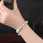 Fortune Jewel Round Jade Lucky Red String Weave Bracelet