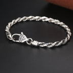 Fortune Jewel 925 Sterling Silver Tibet Om Mani Padme Hum Double Dorje Vajra Twisted Design Peace Love Bracelet