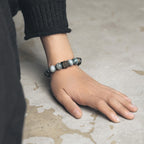 Fortune Jewel Eagle's Eye Stone Ebony Wood Copper Confidence Couple Bracelet