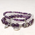 Fortune Jewel 3PCS Natural Quartz Crystal Beaded Healing Energy Lotus Bracelet