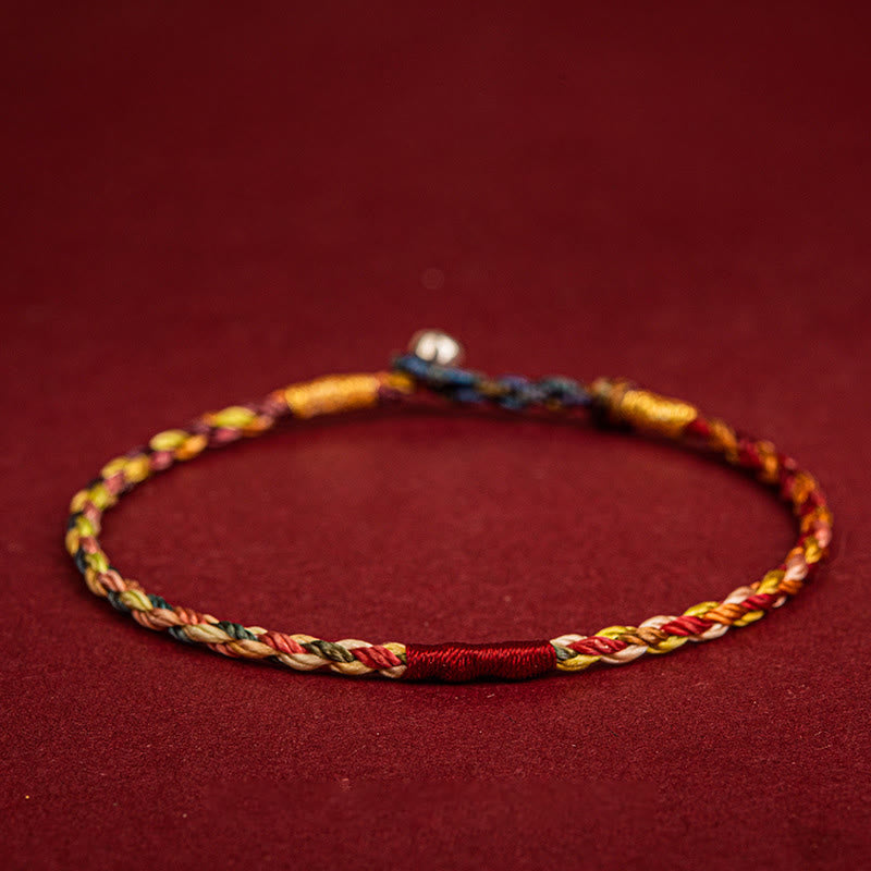 Fortune Jewel Handmade Five Color Thread Luck Couple Child Adult Bracelet