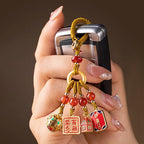 Fortune Jewel Nothing to Be Superstitious Dancing Lion Copper Wealth Key Chain