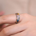 Buddha Stones Feng Shui Five Emperor Coins Wealth Ring
