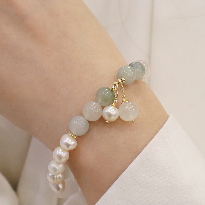 Fortune Jewel Natural Pearl Jade Healing Sincerity Bracelet