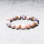 Fortune Jewel Anxiety Stress Healing Crystal Zebra Jasper Bead Bracelet