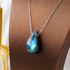 Fortune Jewel Labradorite Water Drop Support Healing Necklace Pendant