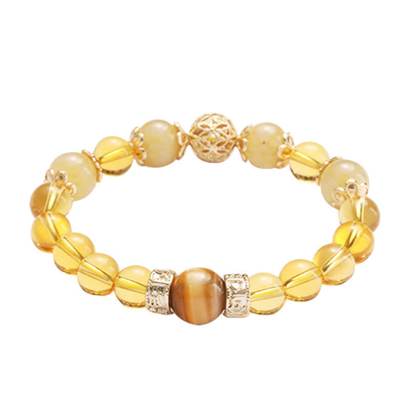 Fortune Jewel Citrine Generosity Prosperity Beaded Bracelet