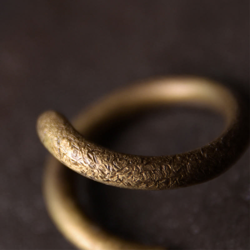 Fortune Jewel Simple Design Copper Luck Adjustable Ring