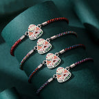 Fortune Jewel 925 Sterling Silver Zongzi Pattern Luck Multicolored Handcrafted Bracelet