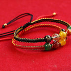 Fortune Jewel Five Directions Gods of Wealth Agate Handmade Protection String Braid Bracelet