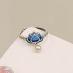 Fortune Jewel Lotus Flower Pattern Enlightenment Ring Fortune Jewel