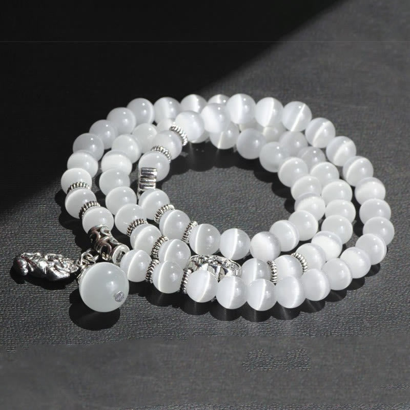 Fortune Jewel Cat Eye PiXiu Support Triple Wrap Bracelet