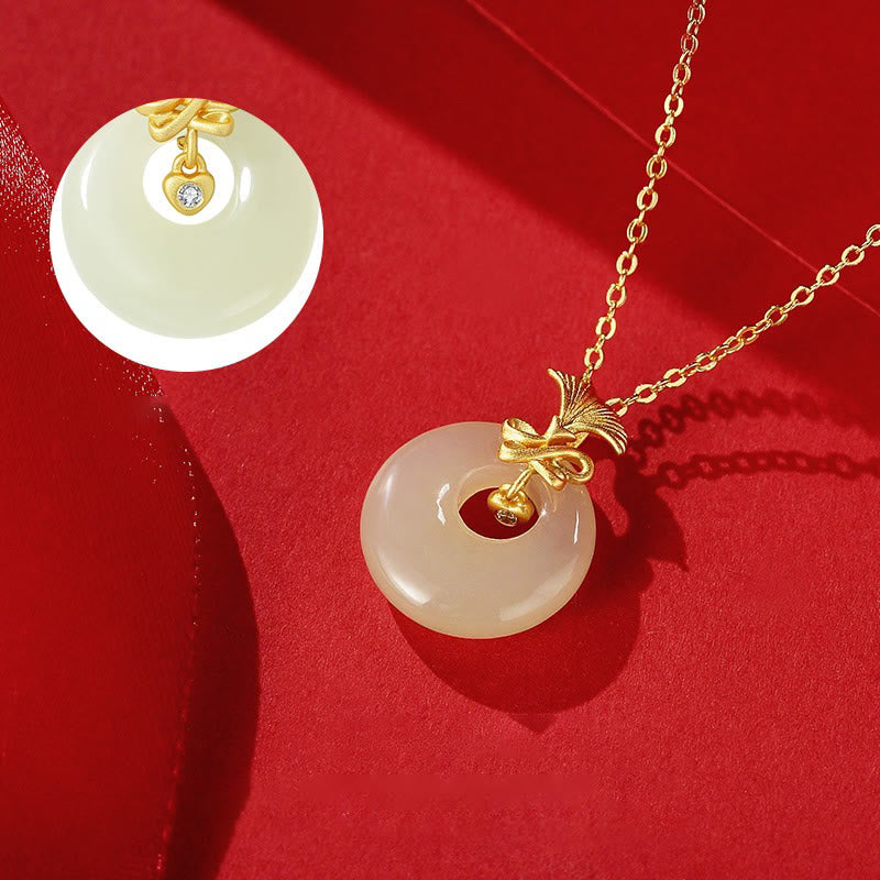 Fortune Jewel 925 Sterling Silver Natural Hetian Jade Carnation Flower Prosperity Necklace Pendant