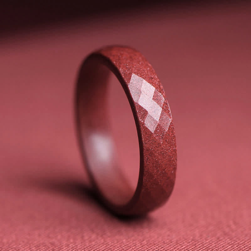 Fortune Jewel Cinnabar Om Mani Padme Hum Auspicious Clouds Blessing Ring