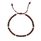 Fortune Jewel Natural Garnet Golden Beads Stability Bracelet