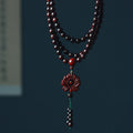 Fortune Jewel Tibetan Small Leaf Red Sandalwood Lotus Mala Balance Bracelet