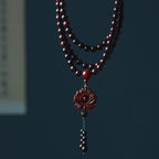 Fortune Jewel Tibetan Small Leaf Red Sandalwood Lotus Mala Balance Bracelet