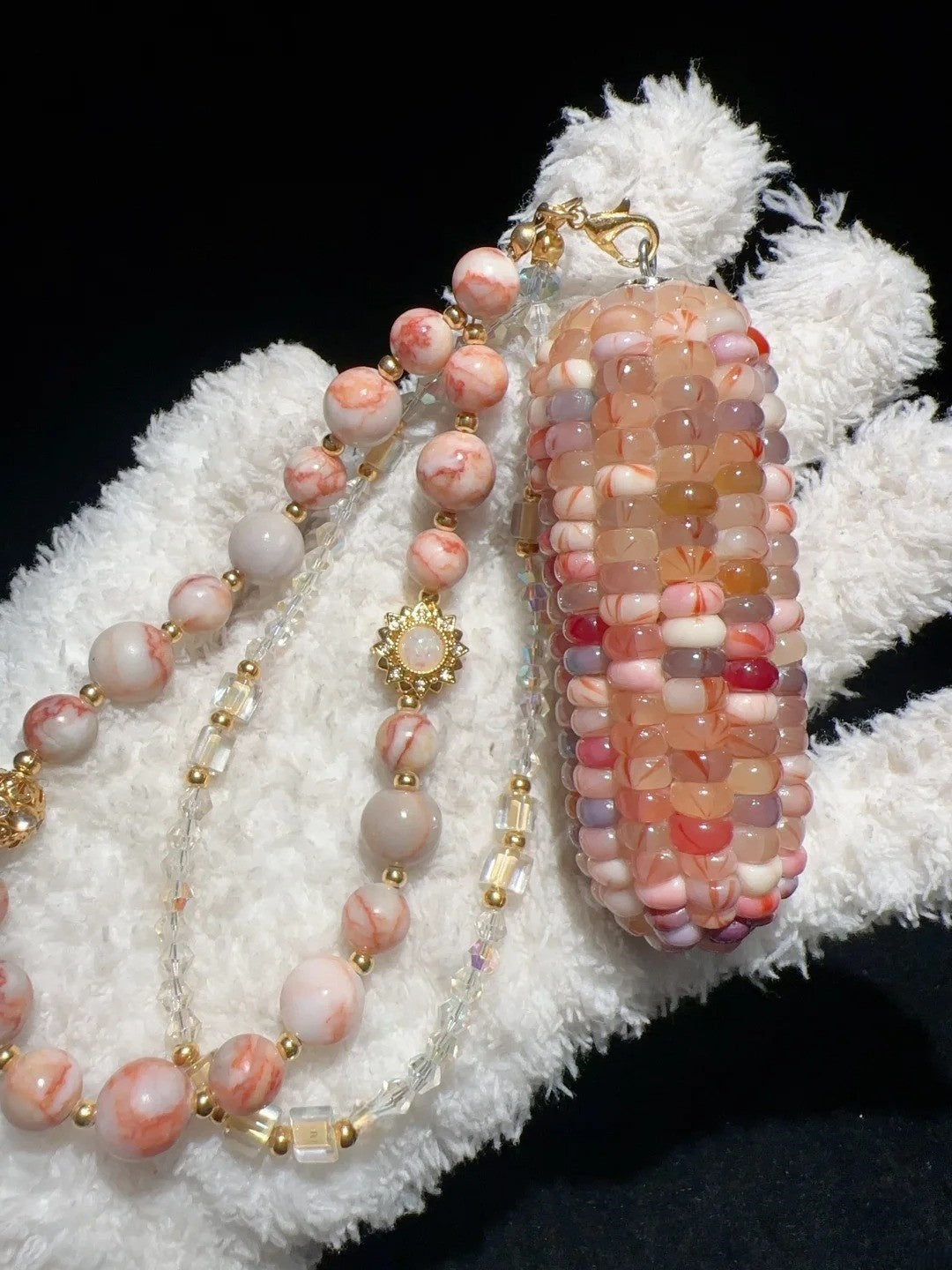 Colorful Ice-Transparent Textured Natural Corn Charms