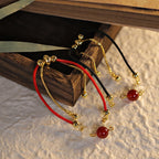 Fortune Jewel Red Agate Cat Eye Braided String Confidence Bracelet