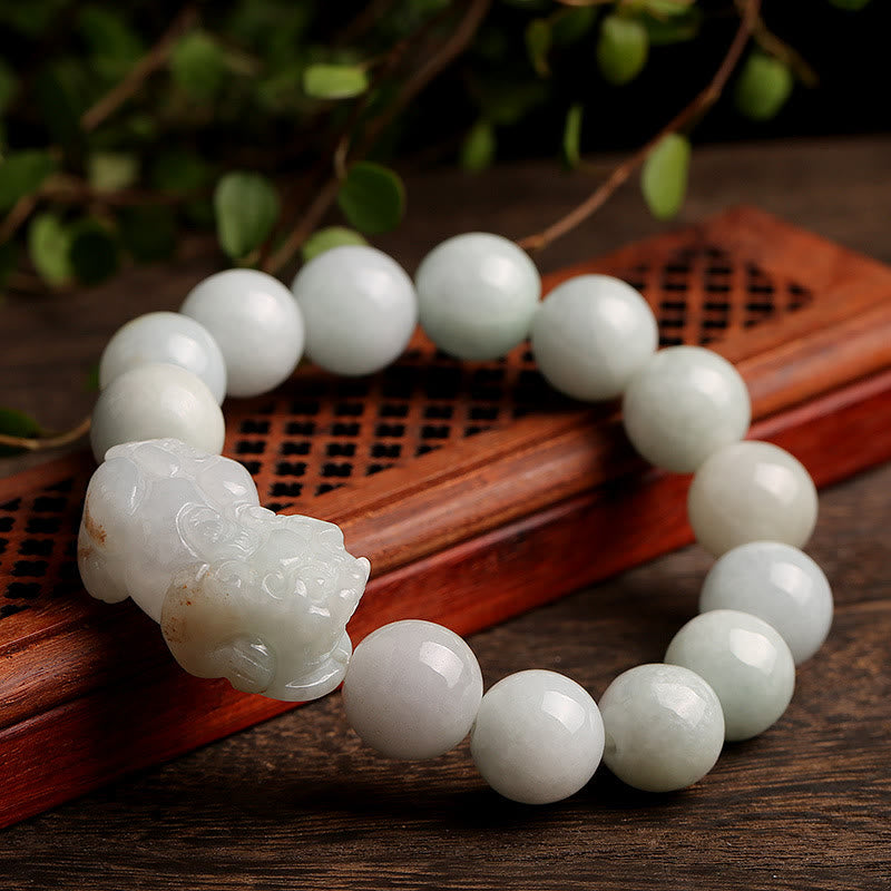 Fortune Jewel Fengshui Wealth Prosperity Jade PiXiu Luck Bracelet