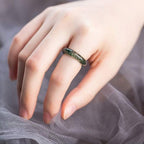 Fortune Jewel Moss Agate Healing Balance Ring