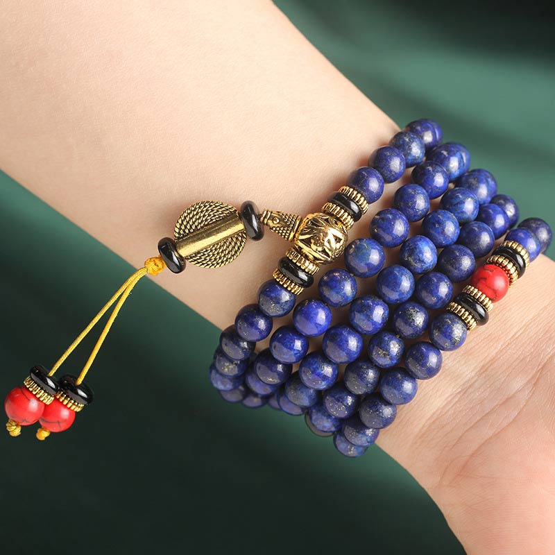 Fortune Jewel Tibetan Mala Lapis Lazuli Lazurite Positive Bracelet