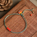 Fortune Jewel Handmade Cinnabar As One Wishes Blessing Braid Double Layer Bracelet