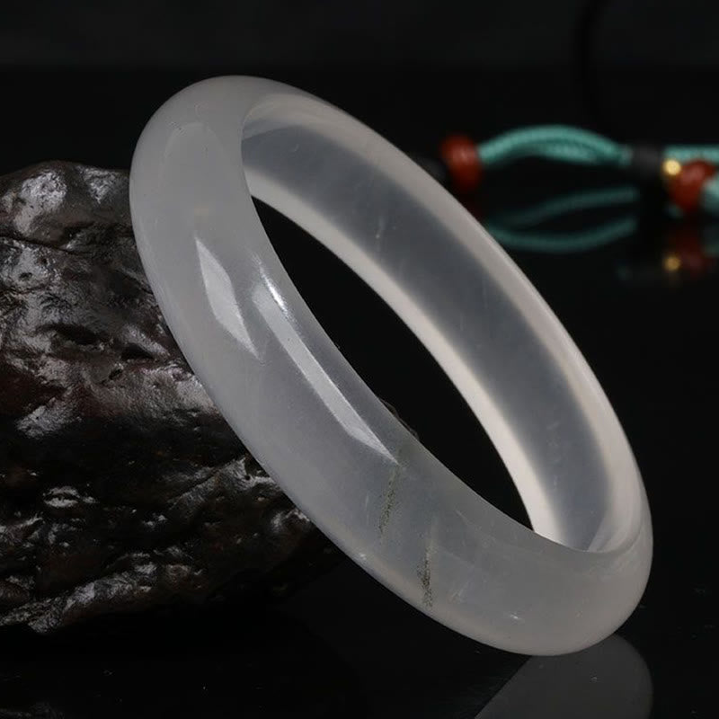 Fortune Jewel Natural Translucent Golden Silk Jade Wealth Luck Bracelet Bangle
