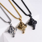Fortune Jewel Ganesh Ganpati Elephant Titanium Steel Protection Pendant Necklace