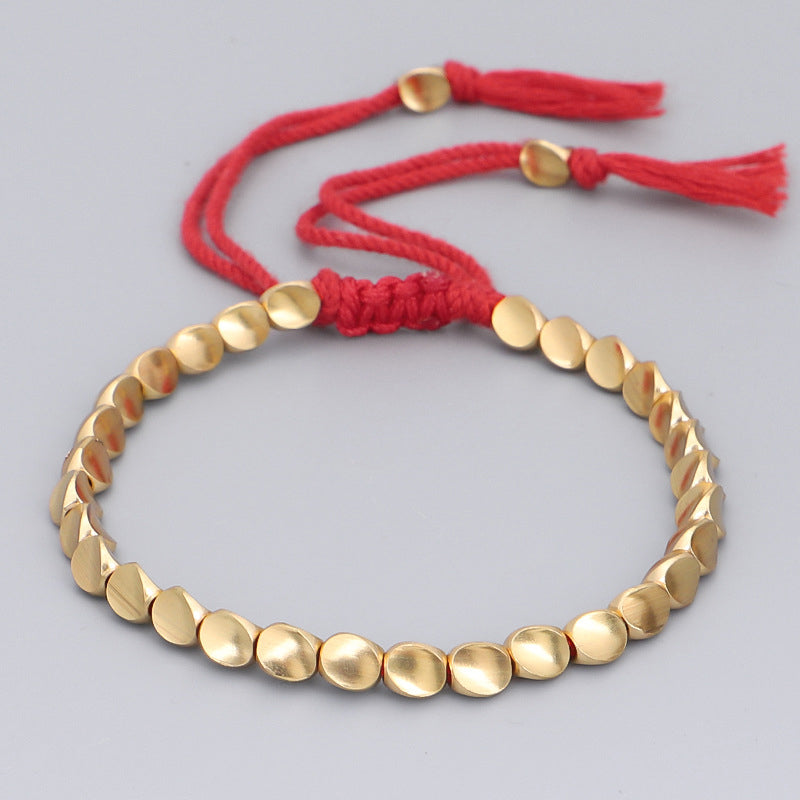 Fortune Jewel Tibetan Copper Beads Healing Luck Bracelet