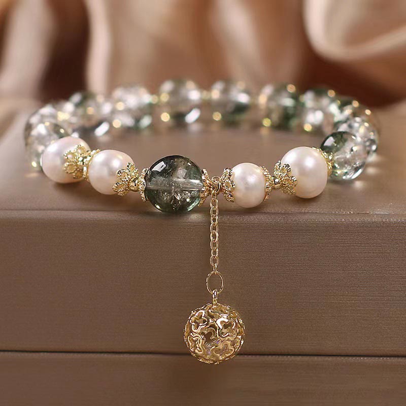 Fortune Jewel Green Phantom Pearl Self-acceptance Charm Bracelet